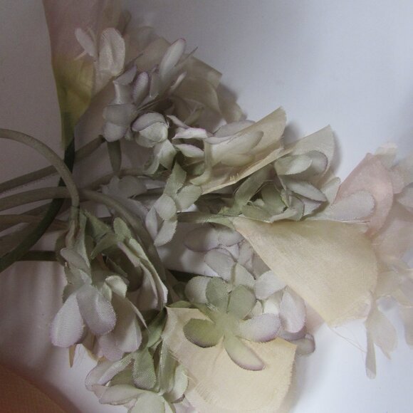 Vintage Little Topper Hat Pleated Organdy Dangling Blossoms main image 12